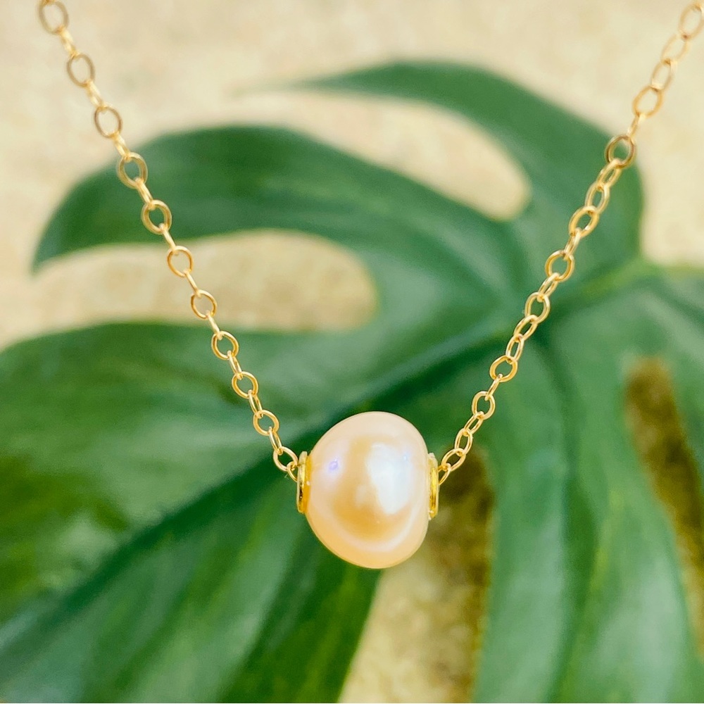 14k GF Floating Freshwater Pearl Necklace